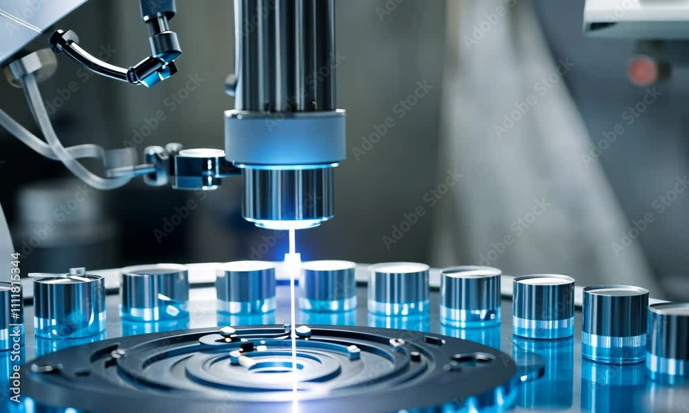 Close-up of reagent injection during drug development and production process
