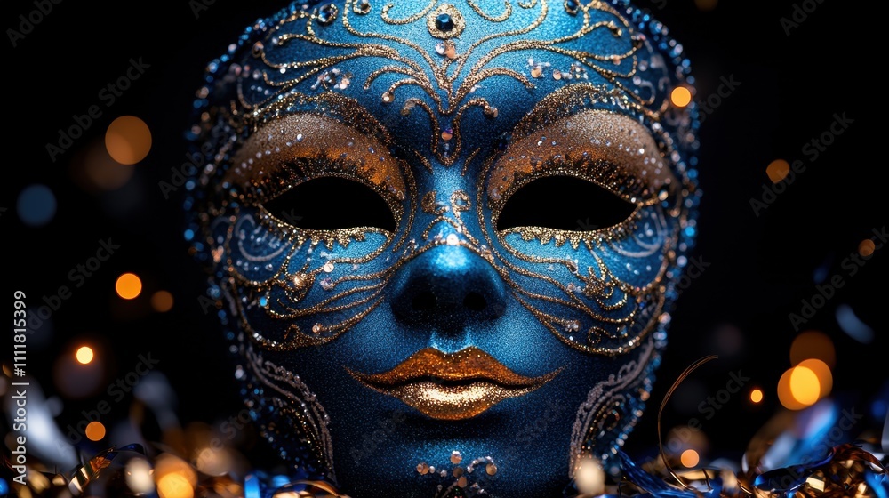 A whimsical Mardi Gras mask with jewel-toned designs, surrounded by confetti, streamers, and sparkling lights, set against a dramatic black backgroundA whimsical Mardi Gras mask with jewel-toned A whimsical Mardi Gras mask with jewel-toned designs, surrounded by confetti, streamers, and sparkling lights, set against a dramatic black backgroundA whimsical Mardi Gras mask with jewel-toned
