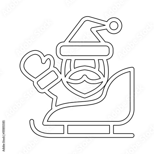 Santa Clause icon in line style