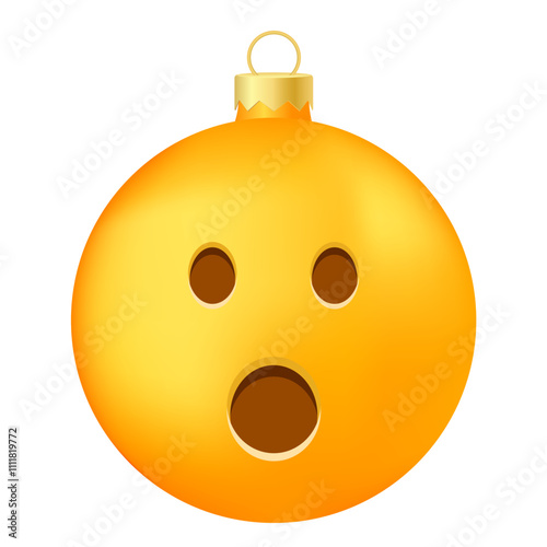 Emoji Christmas tree ball or toy with open mouth face