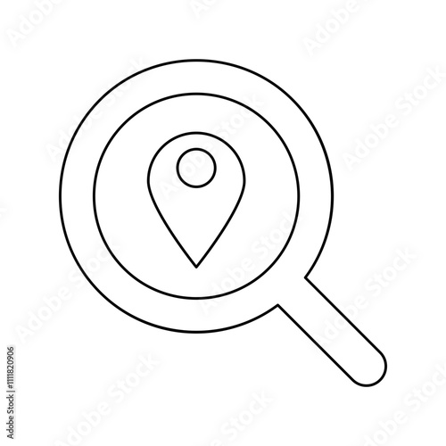 Searching, location service icon in line style