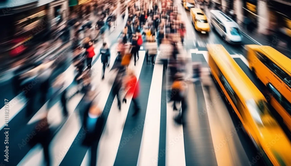 custom made wallpaper toronto digitalBlurred people in motion on the birght street.