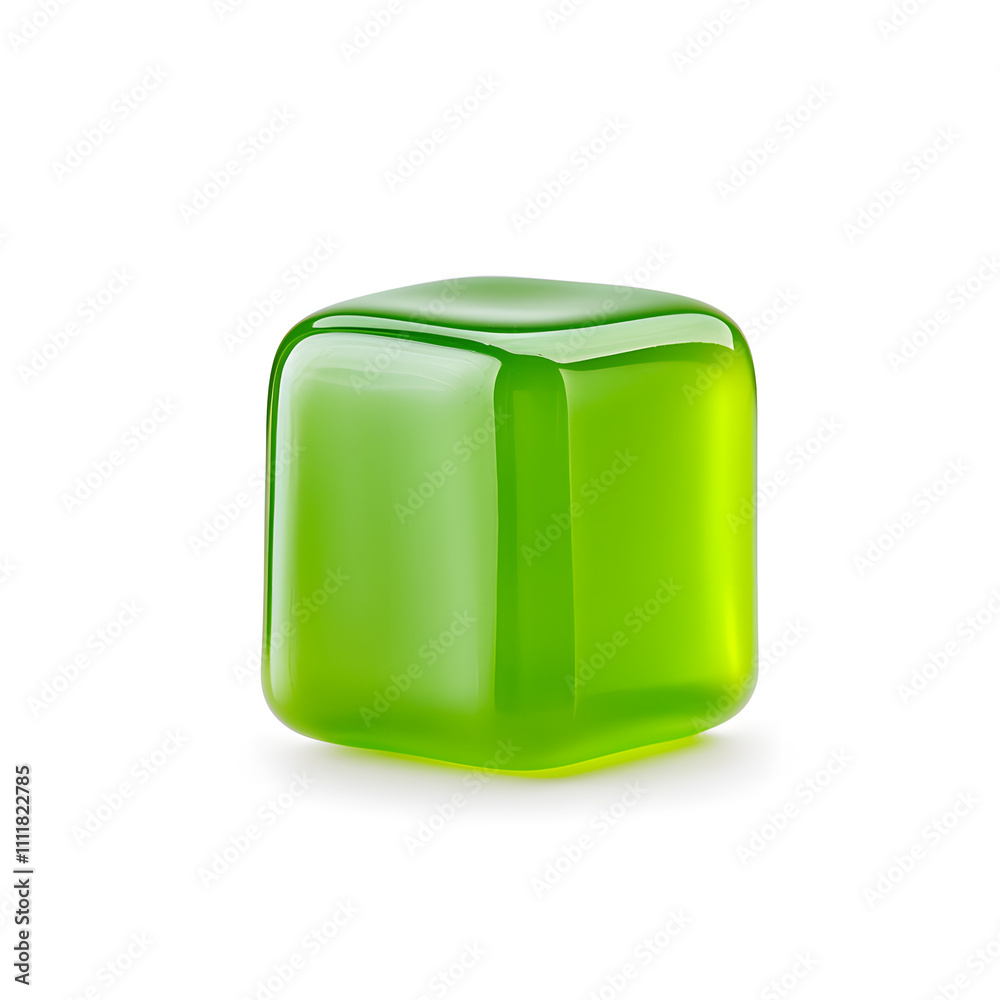 Green Jelly Candy, isolated on white background