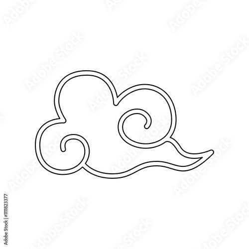 Chinese cloud icon in line style