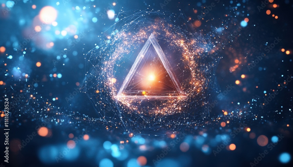 Luminous Triangle Within A Glowing Network Sphere Luminous Triangle Within A Glowing Network Sphere