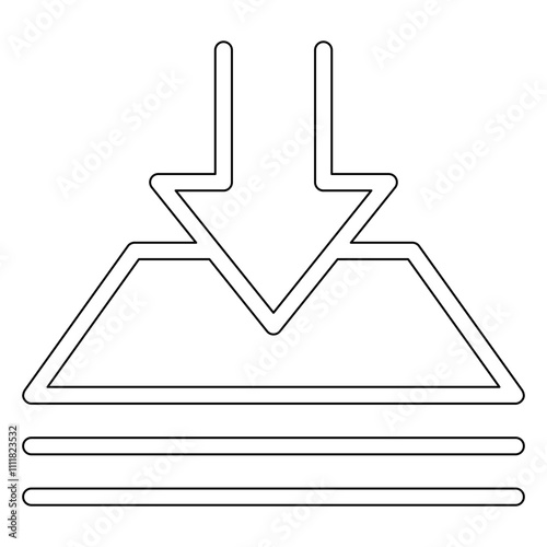 Save data, downloading icon in line style