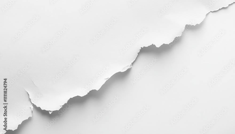 Obraz premium White Paper With A Torn Irregular Edge