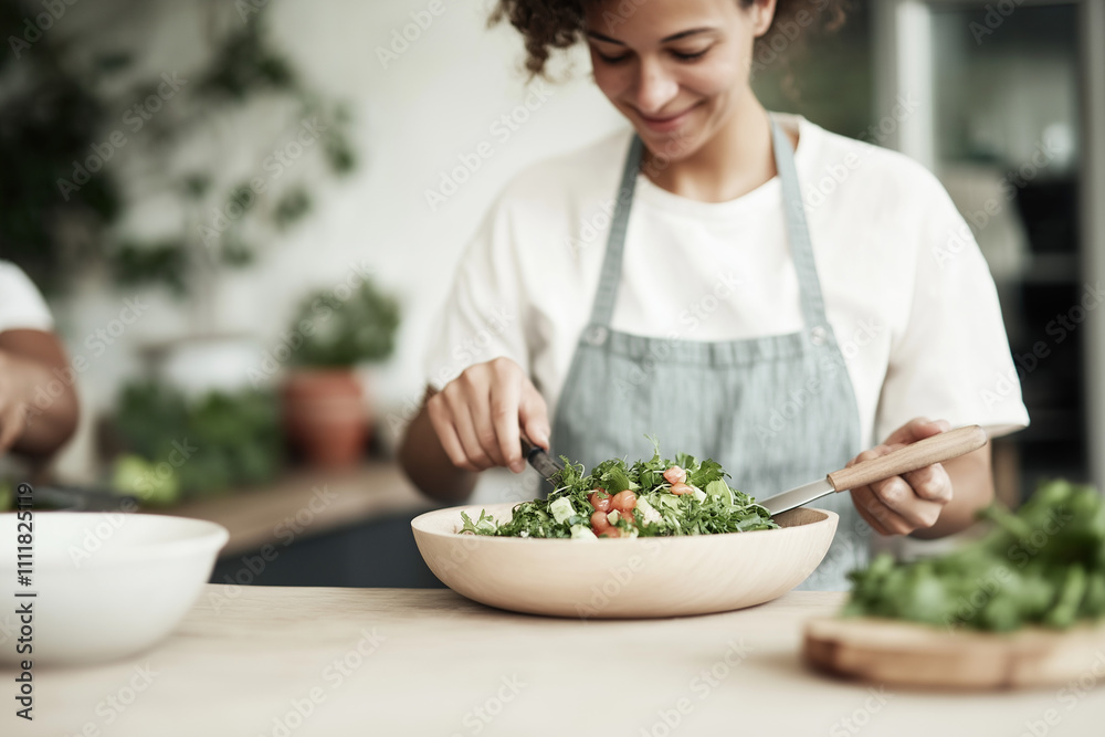 Cheerful Chef Preparing Fresh Ingredients in a Bright Kitchen Setting Cheerful Chef Preparing Fresh Ingredients in a Bright Kitchen Setting