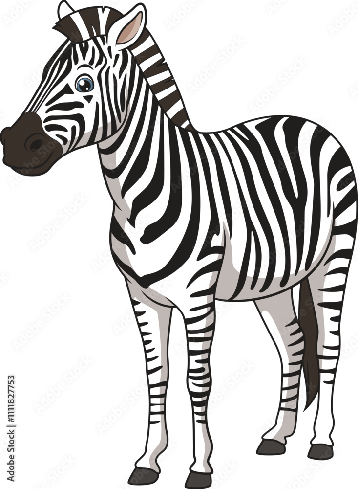Obraz premium Semi-realistic zebra vector image