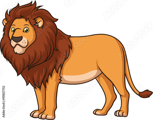 Semi-realistic african lion vector image