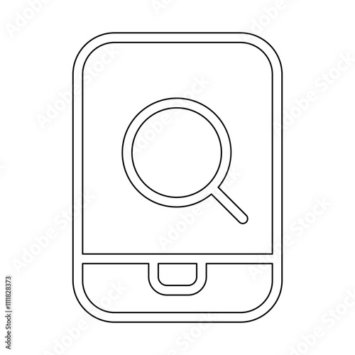 Phone searching icon in line style