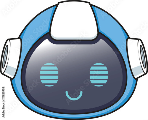 Cute droid head vector image