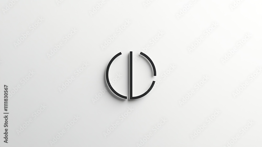 Minimalist black circle logo design on a white background.