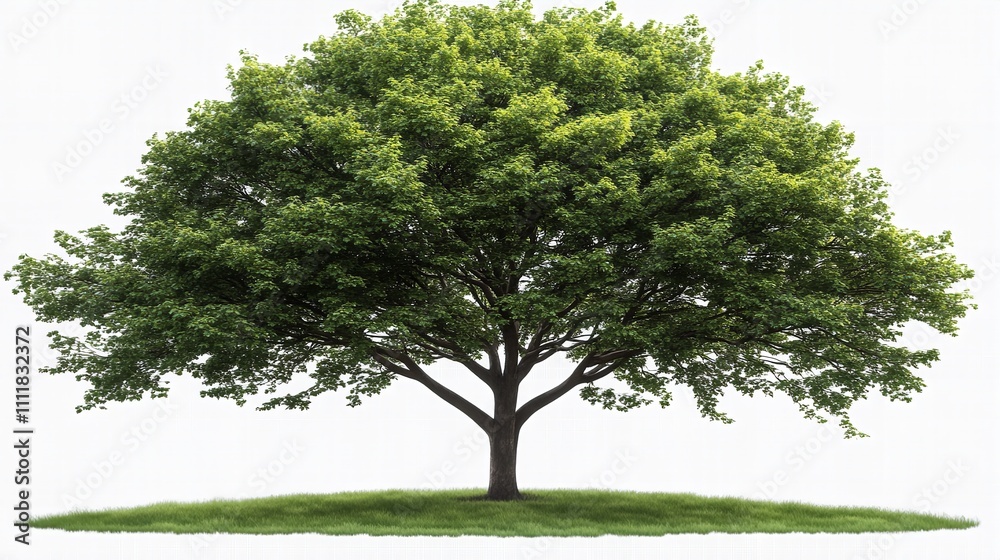 Fototapeta premium Lush Green Tree on White Background