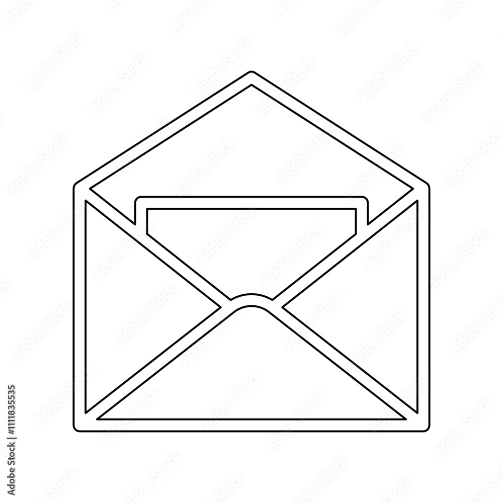 Open mail icon in line style Open mail icon in line style