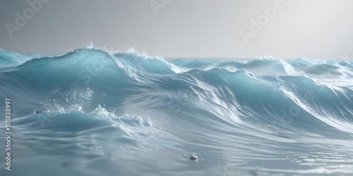 Soft blue waves gently flowing across a serene light background with subtle texture and gentle ripples , light, background, waves