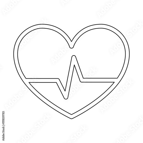 heart rate icon in line style