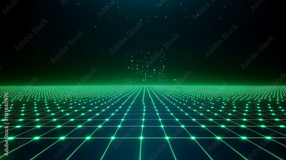 Futuristic Digital Landscape with Neon Grid and Ethereal Glow, Perfect for Technology and Sci-Fi Projects Futuristic Digital Landscape with Neon Grid and Ethereal Glow, Perfect for Technology and Sci-Fi Projects