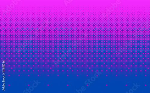 Pink and blue bitmap texture, abstract horizontal pattern vector background, glitch screen flicker pixel 8 bit effect
