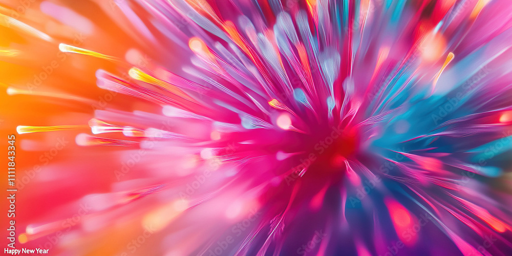 Colorful abstract lights burst in a vibrant celebration for the new year Colorful abstract lights burst in a vibrant celebration for the new year