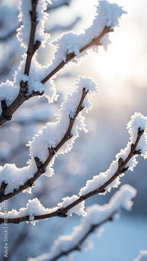 Serene Snow-Covered Tree Branches: Winter Beauty for Marketing, Greeting Cards, and Nature-Inspired Designs Serene Snow-Covered Tree Branches: Winter Beauty for Marketing, Greeting Cards, and Nature-Inspired Designs