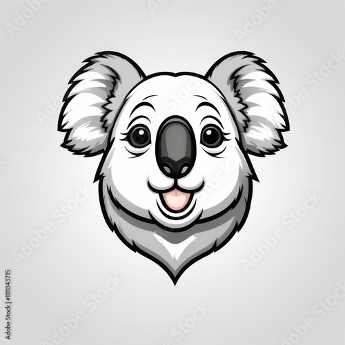 Cartoon Koala Face with a Friendly Expression photo