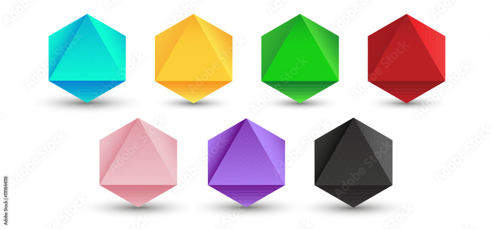 Set of vector octahedrons illustration on a white background with a gradient for games, icons, packaging designs, logo, mobile, ui, web. Platonic solid. Set of vector octahedrons illustration on a white background with a gradient for games, icons, packaging designs, logo, mobile, ui, web. Platonic solid.