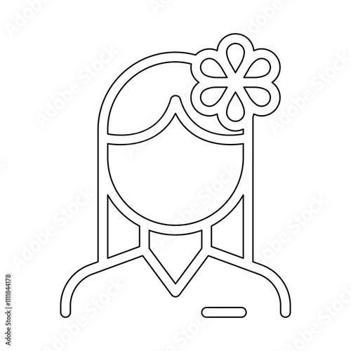 Masseuse, spa staff icon in line style