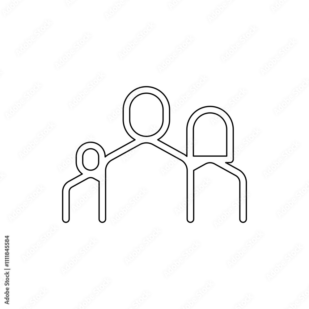 Family icon in line style Family icon in line style