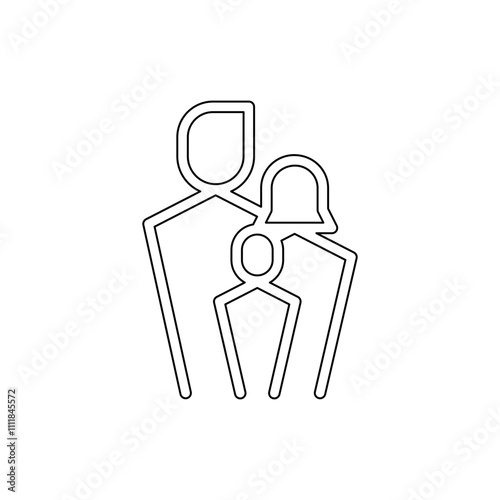 Family icon in line style