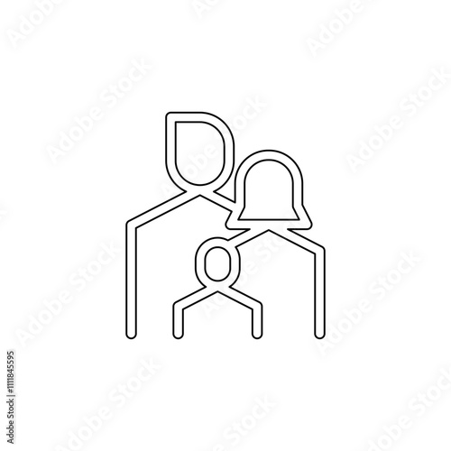 Family icon in line style