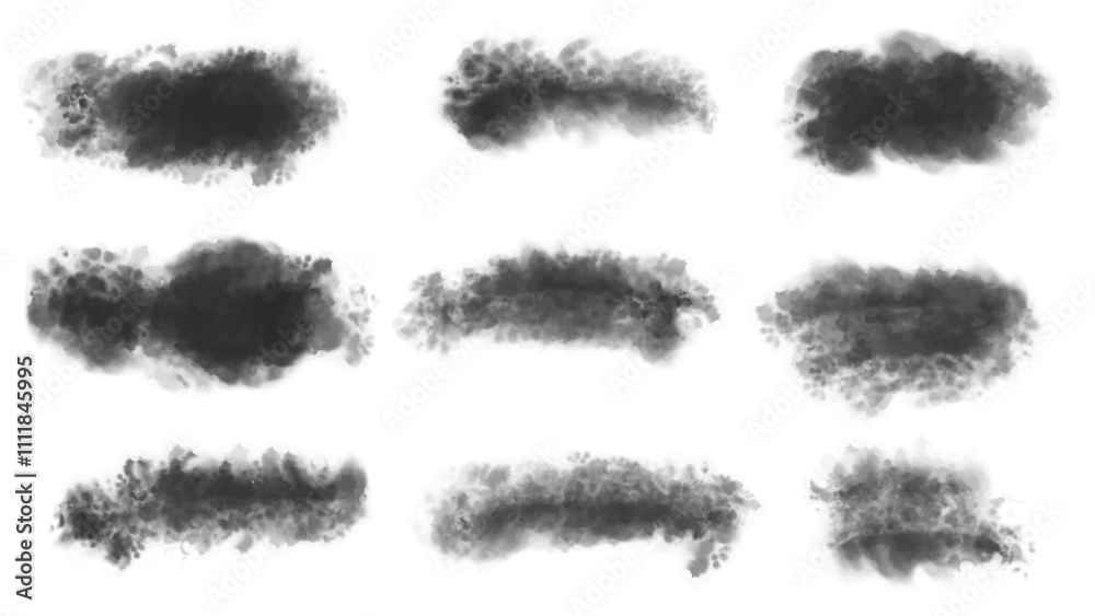 Set of black paint, ink, grunge, dirty brush strokes. vector. Set of black paint, ink, grunge, dirty brush strokes. vector.