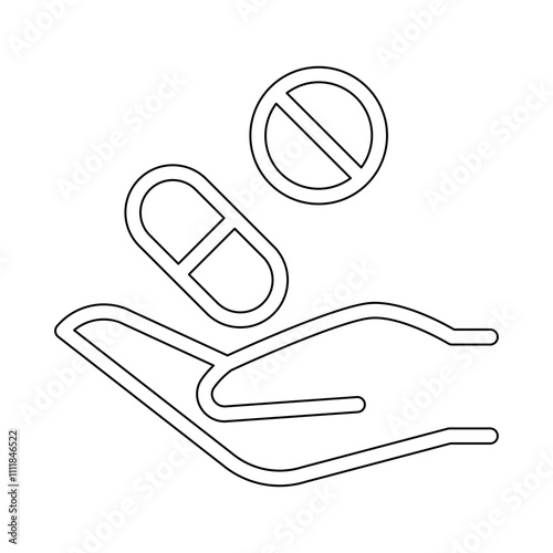 Drug icon in line style