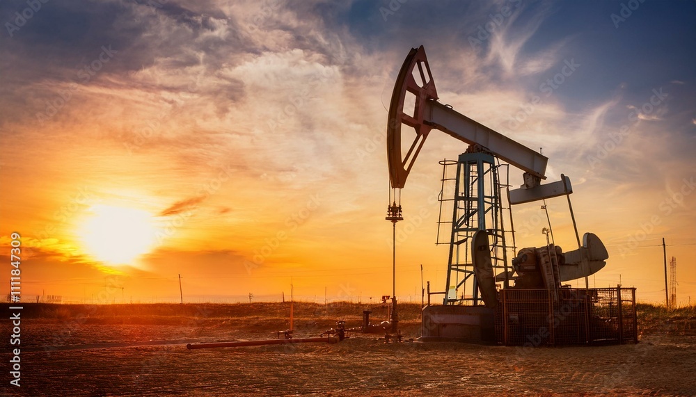 An oil drilling derrick pumps crude oil from the ground, supporting the petroleum industry and fuel production from natural resources. An oil drilling derrick pumps crude oil from the ground, supporting the petroleum industry and fuel production from natural resources.