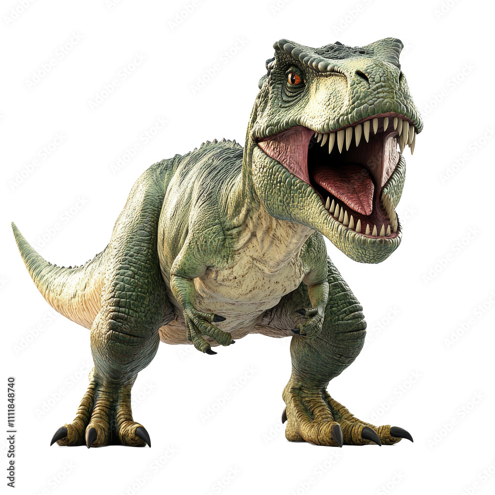 Fototapeta premium Powerful dinosaur model showcasing detailed features and fierce expression