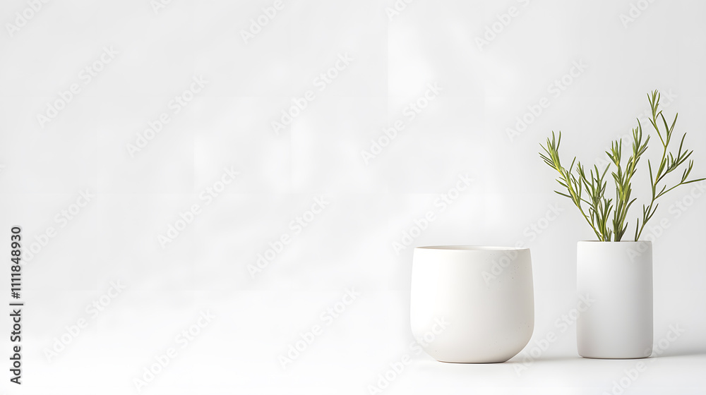Mockup for product presentation with vase plant and minimalistic white background
Mockup for product presentation with vase plant and minimalistic white background
