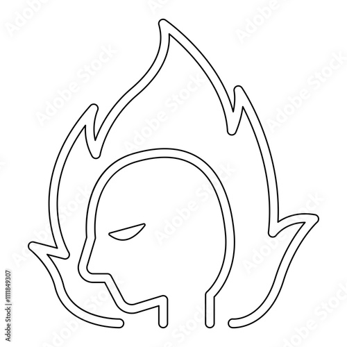 Angry icon in line style