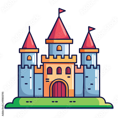 Castel Cartoon Vector Illustration. Luxury House Isolated Icon Concept