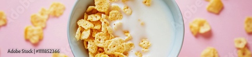 Milk Splash Over Cornflakes in a Bright Morning Scene 