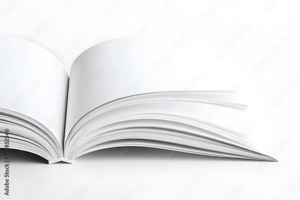 3D Magazine or book mockup. Blank page or notepad isolated on white background. 3D Magazine or book mockup. Blank page or notepad isolated on white background.