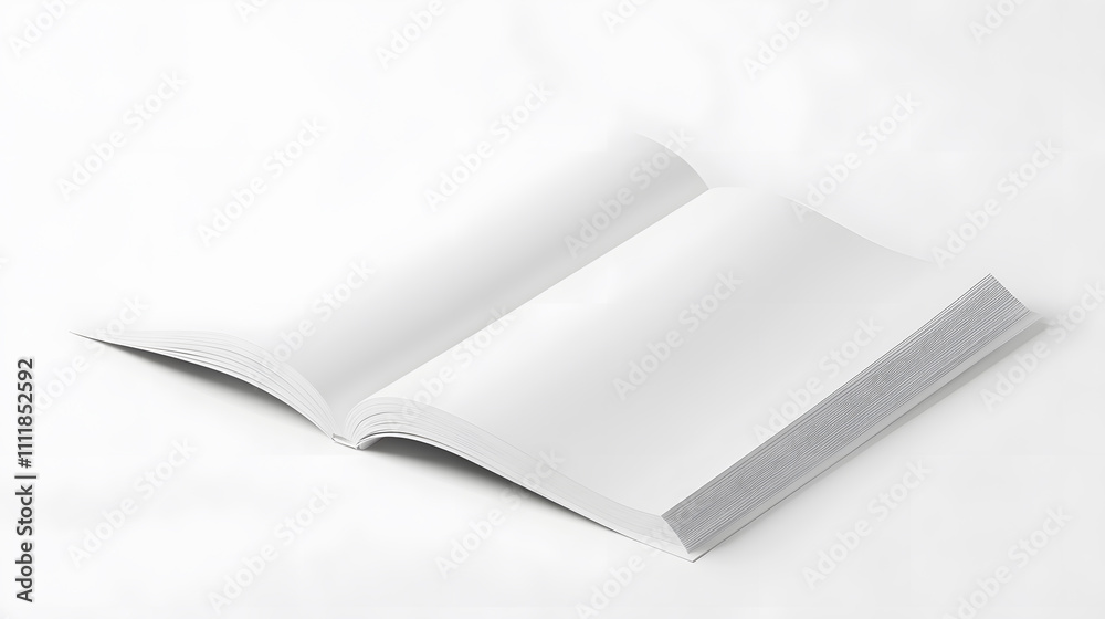 3D Magazine or book mockup. Blank page or notepad isolated on white background. 3D Magazine or book mockup. Blank page or notepad isolated on white background.