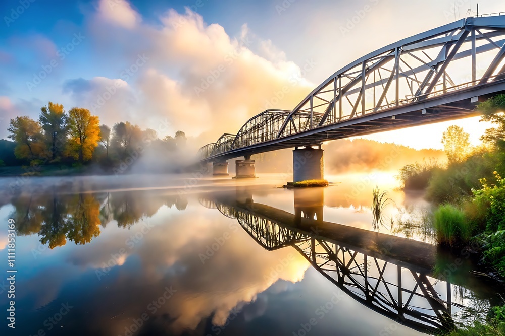 Fototapeta premium Foggy Landscape Backgrounds - Nature, Cities, and Village Scenes in Mist