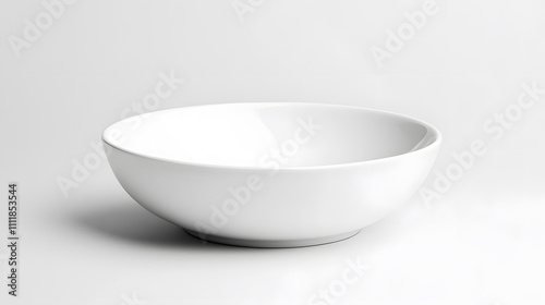 White porcelain bowl on white surface mock up