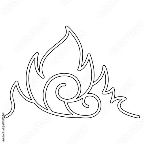 Fire icon in line style