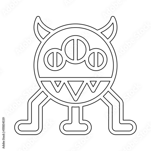 Monster icon in line style