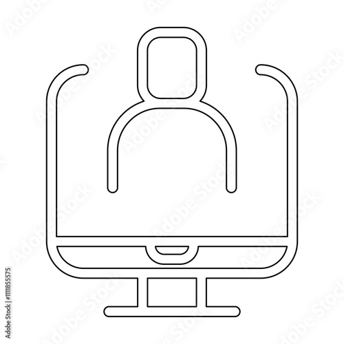 VR technology icon in line style