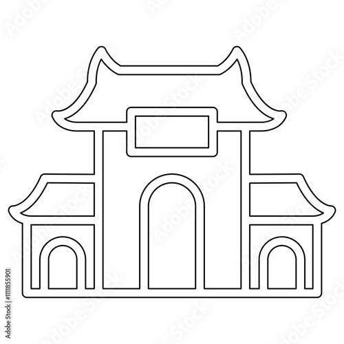Chinese palace icon in line style