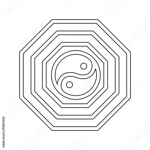 Yin Yang icon in line style