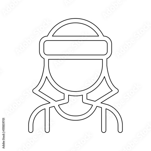 Female athlete icon in line style
