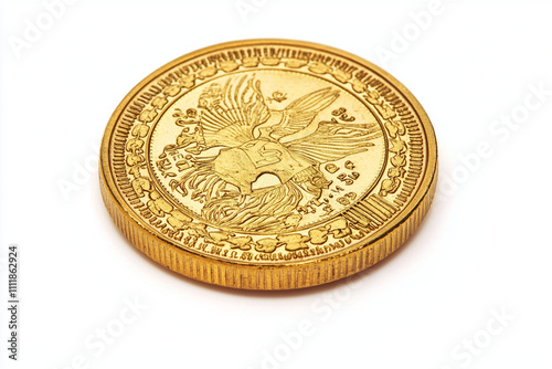 Golden coin featuring intricate design of a mythical creature